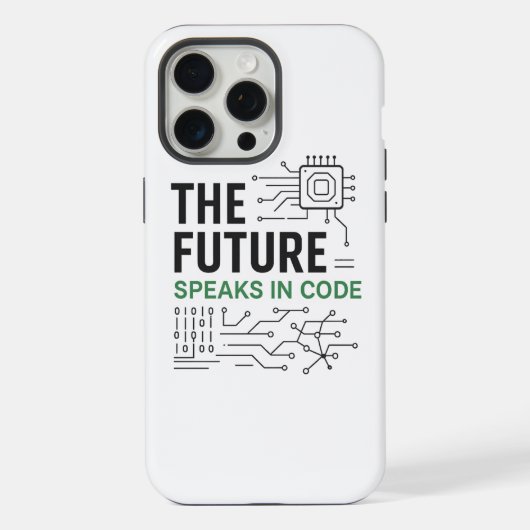 Gecodeerde Toekomst Tech: Abstract Algoritmische F iPhone Hoesje (Achterkant)
