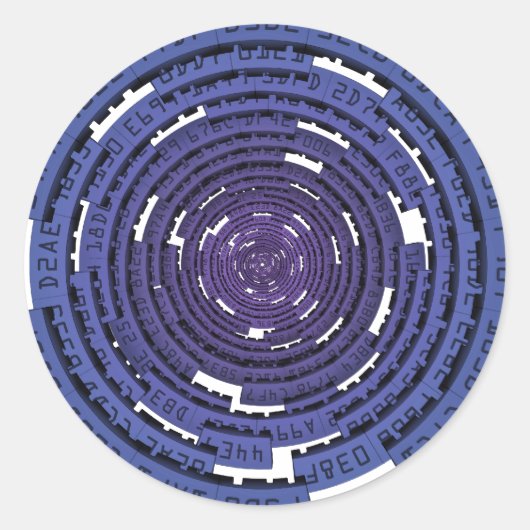 Gecodeerde tunnel - BLAUW Ronde Sticker (Voorkant)