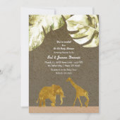 Gecoed Baby shower Gold Safari Oerwoud Animals Kaart (Voorkant)