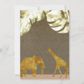 Gecoed Baby shower Gold Safari Oerwoud Animals Kaart (Achterkant)