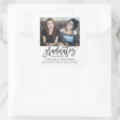 Gecombineerd Afstuderen met foto Vierkante Sticker (Tas)