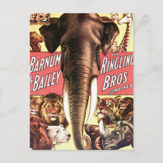 Gecombineerd Barnum en Bailey en Ringling Bros - E Briefkaart