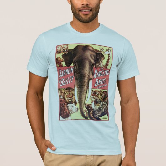 Gecombineerd Barnum en Bailey en Ringling Bros - E T-shirt (Voorkant)