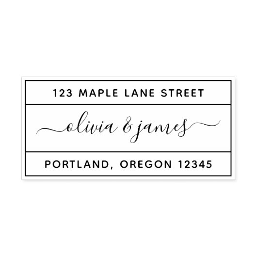 Gecombineerd Calligrafiesuscens Couponadres terugg Zelfinktende Stempel (Design)