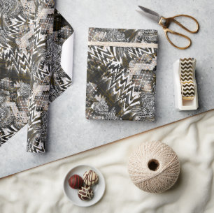 Gecombineerd, etnischt, Afrikaans . Cadeaupapier