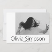 Gecombineerd modern, eenvoudig wit fotozwart Afstu Aankondiging (Voorkant)