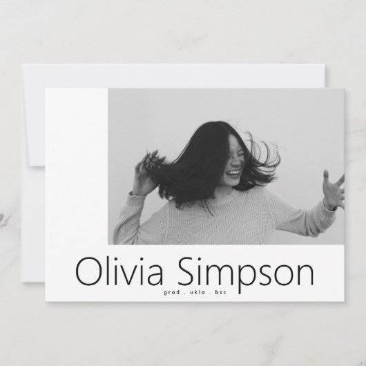 Gecombineerd modern, eenvoudig wit fotozwart Afstu Aankondiging (Voorkant)