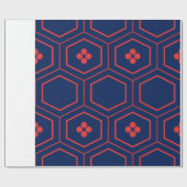 Gecombineerd rood kikou japans patroon cadeaupapier (Vlak)