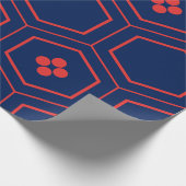 Gecombineerd rood kikou japans patroon cadeaupapier (Hoek)