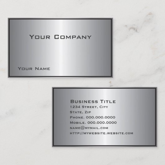 Gecombineerd Silver Shine Corporate Visitekaartje (Voorkant / Achterkant)