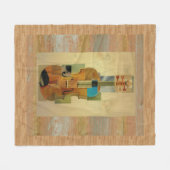 Gecombineerd Violin on Wood Panel Effect Backgroun Fleece Deken (Voorkant (Horizontaal))