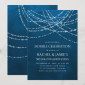 Gecombineerde dubbele slingerlichten Blauwe heren  Kaart (Voorkant / Achterkant)