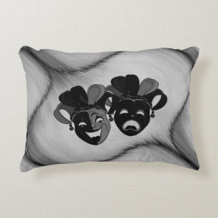 Gecombineerde en tragische theater jester maskers decoratief kussen