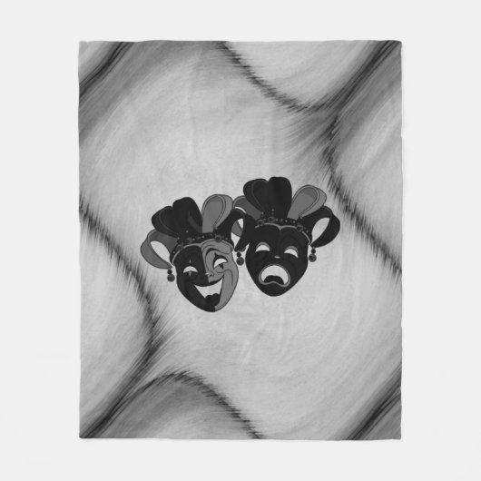 Gecombineerde en tragische theater jester maskers  fleece deken (Voorkant)