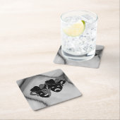 Gecombineerde en tragische theater jester maskers  kartonnen onderzetters (Insitu)