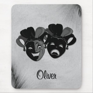 Gecombineerde en tragische theater jester maskers muismat