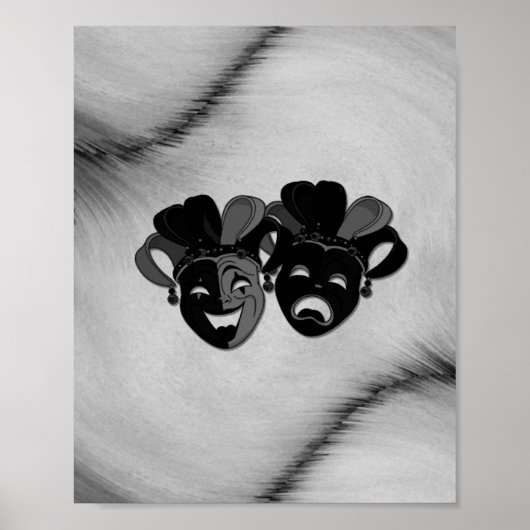 Gecombineerde en tragische theater jester maskers  poster (Voorkant)