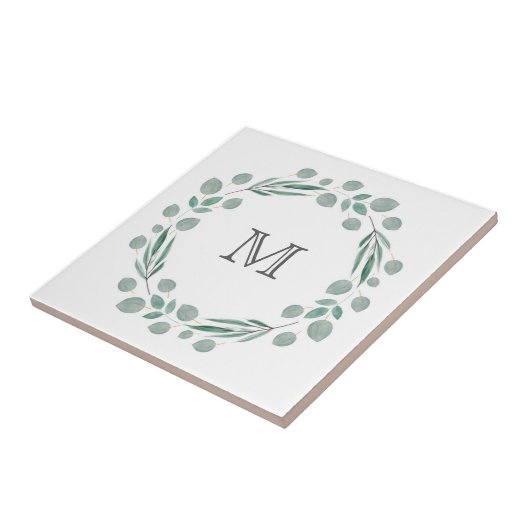 Gecombineerde eucalyptusbladeren tegeltje (Zijkant)