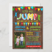 Gecombineerde fotoparty over verjaardagscampoline kaart (Voorkant)