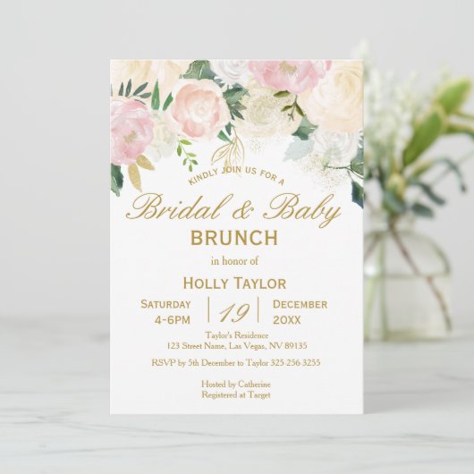 Gecombineerde ideeën over Baby shower en Vrijgezel Kaart (Staand voorkant)