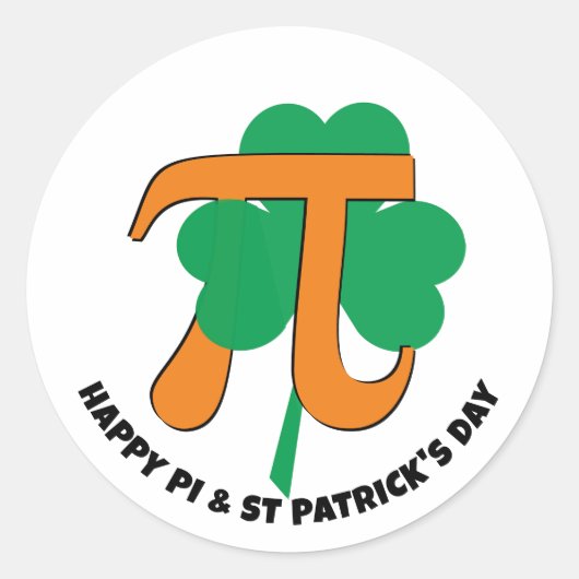 Gecombineerde PI-DAG ST PATRICK'S DAY Ronde Sticker (Voorkant)