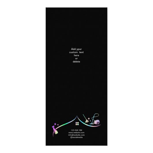 Gecombineerde prijslijst voor het schoonmaken van  reclamekaart (Achterkant)