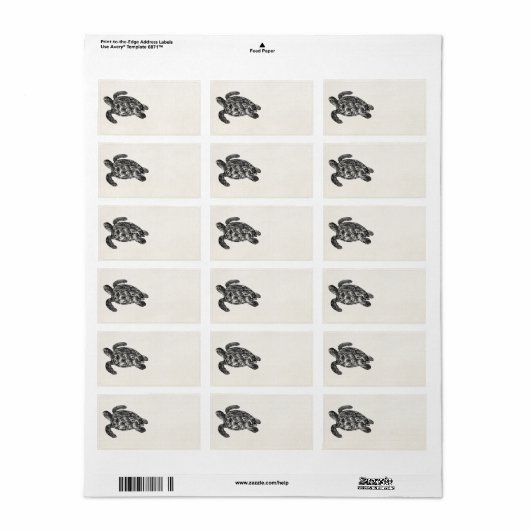  Gecombineerde Zeeen schildpad - Sjabloon van schi Etiket (Full Sheet)