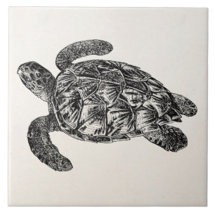  Gecombineerde Zeeen schildpad - Sjabloon van schi Tegeltje