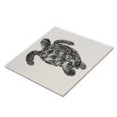 Gecombineerde Zeeen schildpad - Sjabloon van schi Tegeltje (Zijkant)