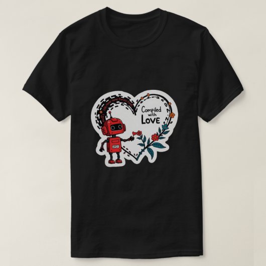 Gecompileerd met liefde Grappige programmeur T-shirt (Design voorkant)