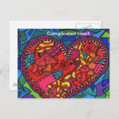 Gecompliceerd hart briefkaart (Voorkant / Achterkant)