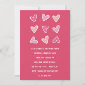Gecompliceerde liefde Pink Hearts Valentijn Party Kaart (Voorkant)