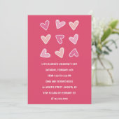 Gecompliceerde liefde Pink Hearts Valentijn Party Kaart (Staand voorkant)