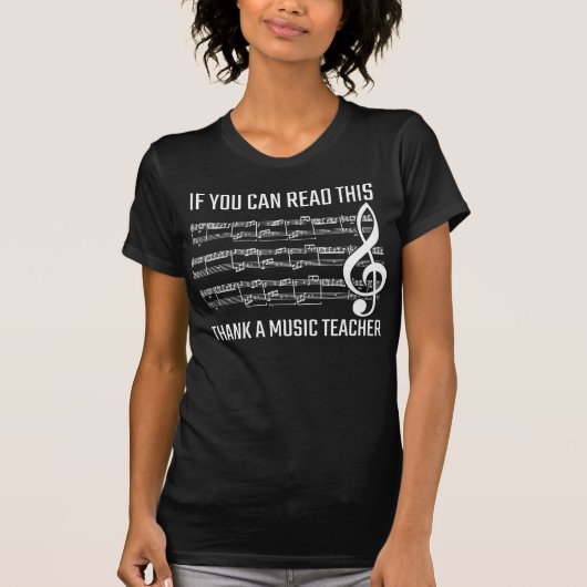 Gecompliceerde muzikale notities Clef-muziekdocent T-shirt (Voorkant)