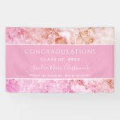 Gecomprimeerde roze Amethyst Crystal Afstuderen Ba Spandoek (Horizontaal)