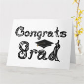Geconcentreerd Afstudeerder Font Graduation Cap Kaart (Gele Bloem)
