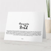 Geconcentreerd Afstudeerder Font Graduation Cap Kaart (Achterkant)