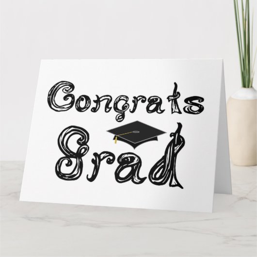 Geconcentreerd Afstudeerder Font Graduation Cap Kaart (Voorkant)