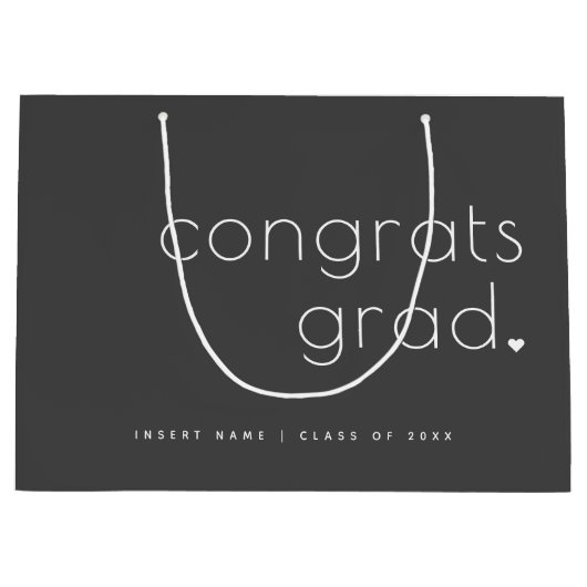 Geconcentreerd Afstudeerder Klasse van 20XX Modern Groot Cadeauzakje (Voorkant)