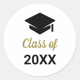 Geconcentreerd Afstudeerder klasse van elk jaar va Ronde Sticker