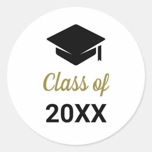 Geconcentreerd Afstudeerder klasse van elk jaar va Ronde Sticker (Voorkant)