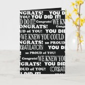 Geconcentreerd afstudeerder zwart-wit kaart (Gele Bloem)