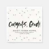 Geconcentreerd afstudeerder zwarte confetti afstud servet (Voorkant)