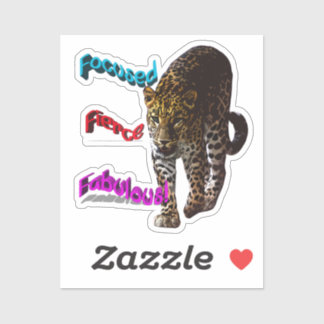 Geconcentreerd doorn Fabulous Leopard motivatie Sticker
