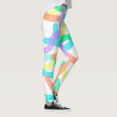 Geconcentreerd gele blauwe rode Abstracte kunstsch Leggings (Rechts)