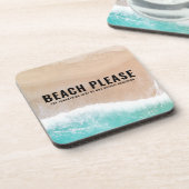 Geconcentreerd strandbekken zomer grappige typogra bier onderzetter (Linkerzijde)