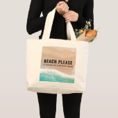 Geconcentreerd strandbekken zomer grappige typogra grote tote bag (Voorkant (product))