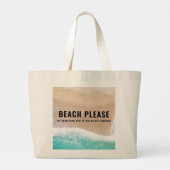 Geconcentreerd strandbekken zomer grappige typogra grote tote bag (Achterkant)