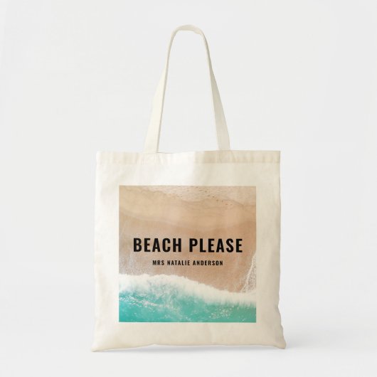 Geconcentreerd strandbekken zomer grappige typogra tote bag (Voorkant)