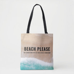 Geconcentreerd strandbekken zomer grappige typogra tote bag